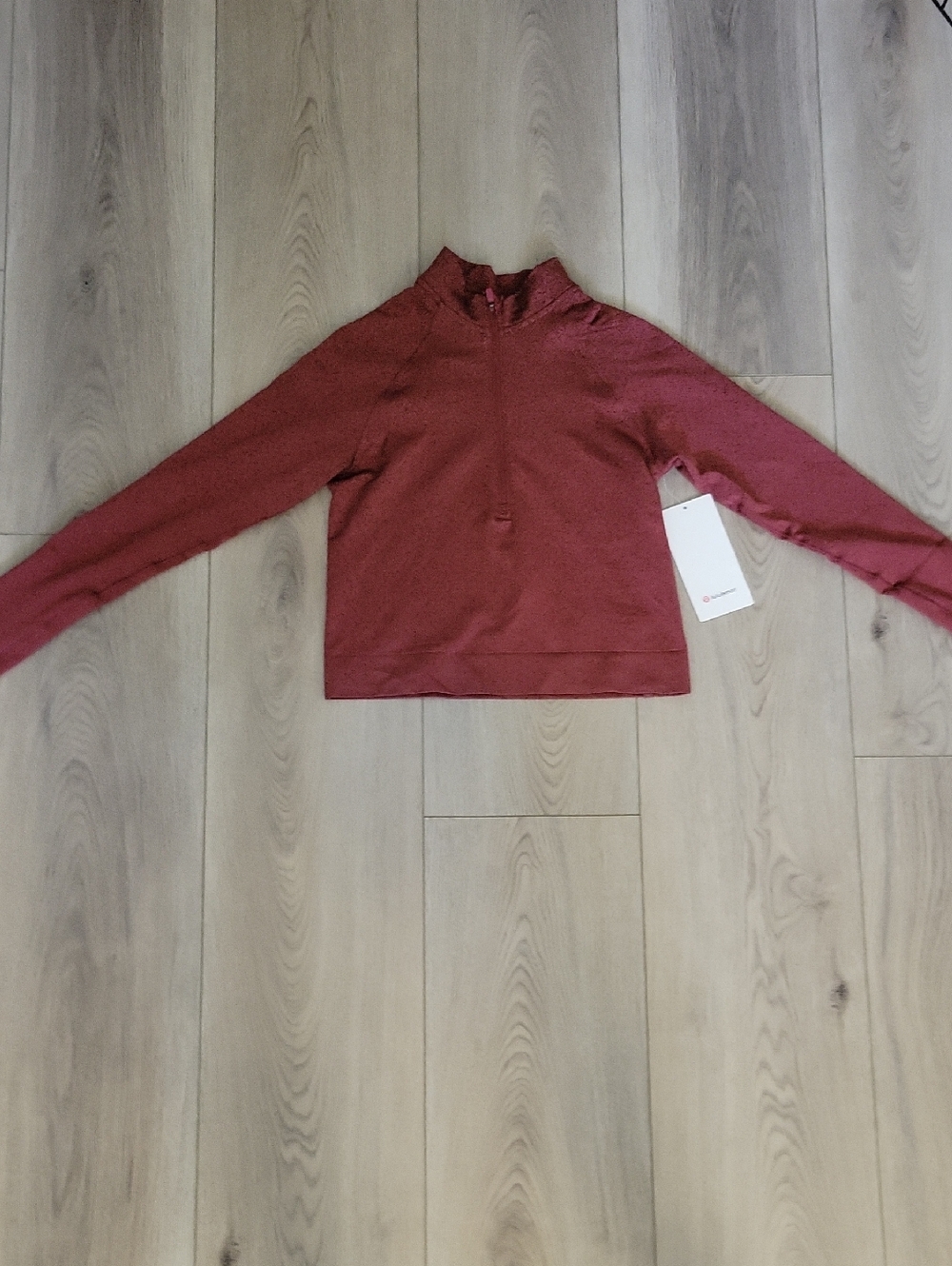 lululemon athletica Rest Less Cropped 1/2 Zip - Deep Red